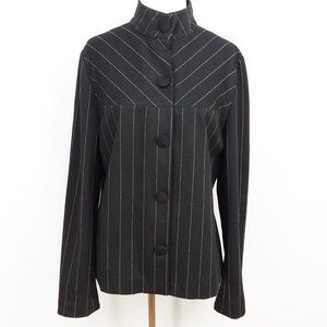 Vintage Spiegel Pinstripe Jersey Blazer Snap Front